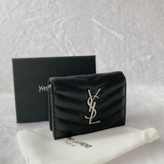 Saint laurent 二つ折り財布 YSL 人気 ブラック