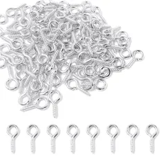 【在庫処分】(7*15mm アクセサリー アクセサリー 金具 手芸用品 パーツ パーツ シルバー) クラフト DIY材料 ック ネジ uvレジン ネジヒートン 約100個セット サムコス