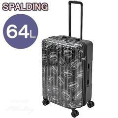 SPALDING バスケットボール スーツケース ダブルホイールキャリー 64L ブラック 8輪キャリーケース スポルディング SP-0803-60正規品