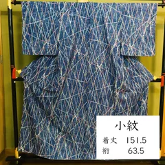 D233  洗える小紋　洗える着物　紺　ネイビー　水玉　あられ