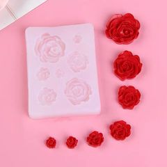 シリコンモールド　花　薔薇　7種　レジン　デコパーツ　装飾　手作り　バラ　ローズ