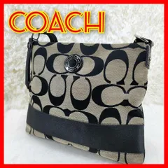 COACH ロゴ入り ショルダーバッグ　ベージュ/ブラック