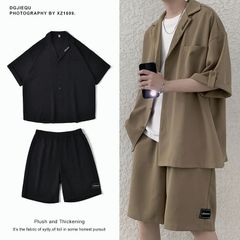 セットアップ メンズ 上下セット 半袖シャツ ハーフパンツ ハーフ丈 ショートパンツ トップス ボトムス カジュアル おしゃれ メンズ服 メンズファッション 夏 サマー 夏服