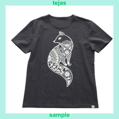 ＜tejas(テジャス)＞vira-T＜fox＞ [TU222414](ダークグレー)トップス　Tシャツ　ユニセックス　ヨガウェア　サンプル品
