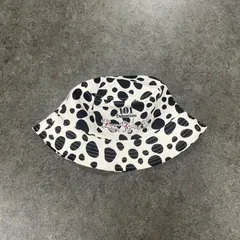 O1 101匹わんちゃん Tokyo Disney Resort 東京ディズニーリゾート バケットハット バケハ 帽子 ダルメシアン 総柄 モノトーン 刺繍 ブラック/ホワイト 小物 58cm 男女兼用