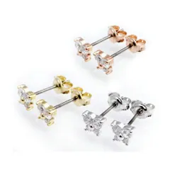 ピアス レディース 4つのジルコニアが蝶々をイメージしたチタンポスト シルバー ゴールド ピンクゴールド バタフライ 金属アレルギー対応のチタンポストを使用 メール便 送料無料 プチプラ プレゼント 秋冬 大人気