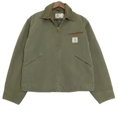 80年代 USA製 Carhartt カーハート デトロイトジャケット ワーク カーキ(メンズ L)中古 古着 A4365