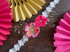 つまみ細工　ベビー　髪飾り　ヘアバンド　｡.❁No.010