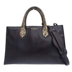 バレンシアガ BALENCIAGA パドロックヌード 2WAYバッグ ハンドバッグ レザー/パイソン ブラック 347235 中古 新入荷 OB2330