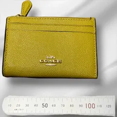 コーチ COACH カードケース 小銭入れ付き マスタードイエロー レザー 定期入れ パスケース 財布 レディース メンズ