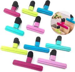 Copeflap 袋止めクリップ 食品クリップ ふくろどめクリップ フードクリップ 強力 密封 大 小 10個セット(5色10個セット)