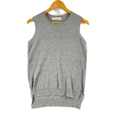 BEAUTY&YOUTH ビューティ&ユース ニットベスト 無地 春夏 SS ベスト コットン グレー レディース【古着】【中古】【送料無料】