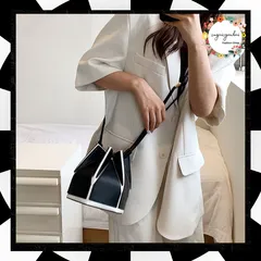 ショルダーバッグ レディース 巾着バック PUレザーバケツバック 六角形鞄2WAY 斜め掛け 肩掛けバッグ お洒落ハンドバッグ きれいめデザインバッグ コンパクト 大人可愛い 韓国風 2WAYミニバッグ バイカラー カバン 1XIUF-059