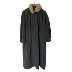 Z1536 CORDIER コルディア ファー付ロングコート ウールコート グレー サイズ7