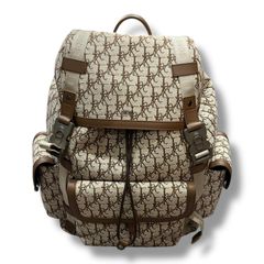DIOR CACTUS JACK TRAVIS SCOT コラボ オブリーク柄 総柄 バックパック リュック ディオール トラヴィススコット カクタスジャック ベージュ　94336A2
