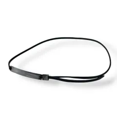 GUCCI グッチ チョーカー アクセサリー プレート ロゴ レザー シルバー ブラック SV925