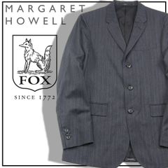 MARGARET HOWELL ストライプ 2B ジャケット 日本製 X4150 MARGARET HOWELL×FOX BROTHERS ストライプテーラードジャケット