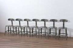 ★事前問合せ必須★ Nicolle Chair ニコル・チェア Whale Tail ホエールテイル メタルチェア 中古 美品 フランス オールスチール 7脚セット 板座チェア ダイニングチェア 椅子 イス リペア+発送まで3週間前後 R-081914