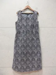 【美品】LAURA ASHLEY ローラアシュレイ ノースリーブ ワンピース ジャンパースカートコーデュロイ 裏地付き 袖なし 総柄 パープル系 サイズ7