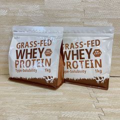 【新品未開封品】2袋セット LOHAStyle GRASS-FED WHEY PROTEIN 有機カカオ味 1kg グラスフェッドホエイプロテイン  NO.Y4160