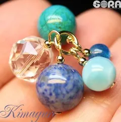 パワーストーン 【限定1点モノ】店長の気まぐれシリーズ SAラリマー 5Aヒマラヤ産ロイヤルブルーラピスラズリ 5Aクリソコラ SAアパタイト 天然石 チャーム ネックレス ペンダント キーホルダー お守り ブルー 青