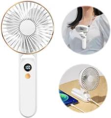Trustnice 進化モデル ハンディファン 携帯扇風機 手持ち扇風機 4in1機能搭載・20dB静音 5段階風量 Type-c充電式 持ち運び便利 折り畳み式 超軽量 小型 強風 ミニ 卓上 首掛け USB扇風機 花火大会(ホワイト)
