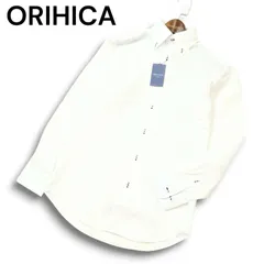 【新品 未使用】 ORIHICA オリヒカ 形態安定 抗菌防臭★ 長袖 BD ストライプ シャツ ワイシャツ Sz.S メンズ 白 ビジカジ