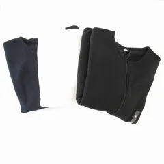 無印良品 良品計画 タグ付き 3点セット ジップアップカーディガン ニット 裏起毛 長袖 M 黒 ブラック 紺 ネイビー 白 ホワイト /AE
