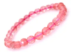 64面カット チェリークォーツ ブレスレット 6mm パワーストーン ブレスレット レディース 数珠 アクセサリー