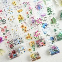 MT308 植物 花 バラ 紫陽花 PET コラージュ 素材 マスキングテープ マステ コラージュ シール コラージュシール コラージュ素材 紙もの 手帳 日記 ジャンクジャーナル 海外 紙モノ 紙物