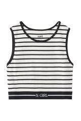 X-girl エックスガール 105252013024 LOGO AND STRIPE TANK TOP クロップド丈タンクトップ MULTI 正規通販 レディース