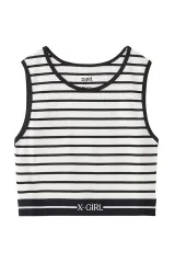 X-girl エックスガール 105252013024 LOGO AND STRIPE TANK TOP クロップド丈タンクトップ MULTI 正規通販 レディース