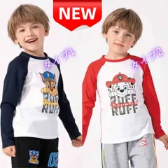 ✨新品✨ 子供服 パウパトロール 長袖Tシャツ チェイス ラグランキッズ 男の子 女の子 かわいい キャラクター 100 110 120 130 RUFF RESCUE! プリント カジュアル トップス
