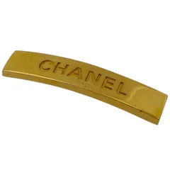 シャネル CHANEL ロゴ バレッタ ヘアアクセサリー 髪留め 髪飾り バレッタ GP ゴールド レディース 【中古】