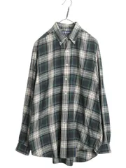 【お得なクーポン配布中!】 90s ラルフローレン チェック ボタンダウン 長袖 フランネル シャツ メンズ L / 90年代 オールド ポロ 長袖シャツ ネルシャツ マルチカラー