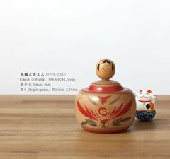 えじここけし、高橋正吾(1929-2020) 作、鳴子系、高さ8.5cm | antique Ejiko kokeshi, by Shogo Takahashi  (1929-2020), 8.5cm in height