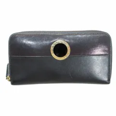 ブルガリ BVLGARI ビーゼロワン 長財布 ロングウォレット ロゴサークル ラウンドファスナー レザー 切替 黒 ブラック ☆AA★ 0223