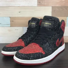 SHOE SURGEON NIKE AIR JORDAN 1 エア ジョーダン 1 シューサージョン ブラック レッド ラインストーン 26.5cm U10876