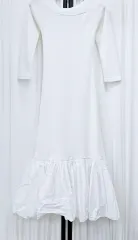 THE リー・ヨン ニットワンピース ボートネック スリムロングニットワンピース