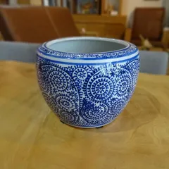 mgr-daiku 骨董 火鉢 藍色 陶器 美品 メダカ 金魚 睡蓮鉢 mgr-daiku様専用 骨董 火鉢 藍色 陶器 美品 メダカ 金魚 睡蓮鉢