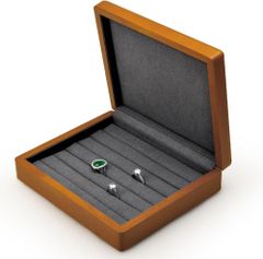 【納期約1～2週間】Woodten リングボックス ジュエリーボックス リング収納 木製ジュエリーボックスリング収納ケース 無垢材ジュエリー収納ボックス 大容量 積み重ね可能 無垢材ジュエリーボックス リング収納 ブレスレット収納 ジュエリー収納 (濃い灰色)