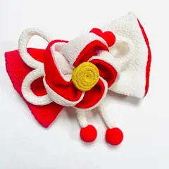 ME-A-27【新品】成人式 振袖 髪飾り 花　振袖用　つまみ細工  リボン コーム ヘアアクセサリー コサージュ  和装 アクセサリー  赤 白  / 前撮り 七五三 753 浴衣 袴 入学式 卒業式 結婚式 ブライダル 披露宴 和風 洋風