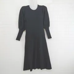 ◇ ViS ビス 長袖 ロング ニット ワンピース サイズS ブラック レディース P  【1303310003440】