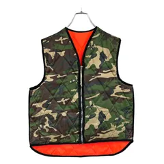 90s vintage zip-up reversible quilting woodland camo vest