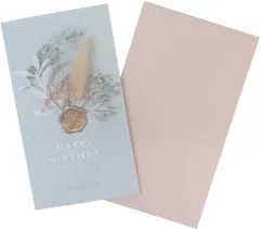 【ネコポスゆうパケット】 バースデーカード フラワーブーケカード ミストグレー 129292 二つ折り 中紙付き APJ  Birthday Card グリーティングカード お誕生お祝い