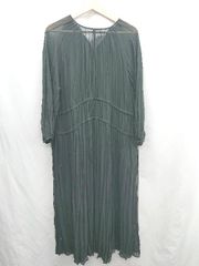 ◇ ⊂ Mila Owen ミラオーウェン シアー ウエストドロスト 長袖 ロング ワンピース サイズ1 ブラック レディース E  【1412090017230】