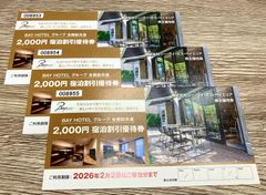 【最新】シー・ヴィ・エス・ベイエリア 2000円宿泊割引優待券 x 3枚