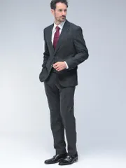 HUGO BOSS (ヒューゴボス) スリムフィット シングル二つ釦 ノータック スーツ チェック柄のサムネイル