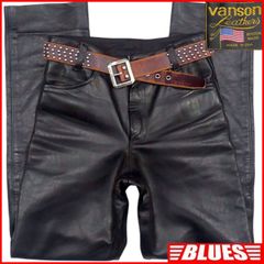 アメリカ製 VANSON バンソン W31 レザーパンツ 本革 メンズ USA 黒 革パンツ 本皮 レザーパンツ_ウエスト73cmから77cm一覧←SEULB屋着古← JJ1364