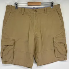 古着 トミーヒルフィガー TOMMY HILFIGER ショートパンツ チノショーツ カーゴ ハーフ 半ズボン 短パン ワンポイント w36  ベージュ系 メンズ